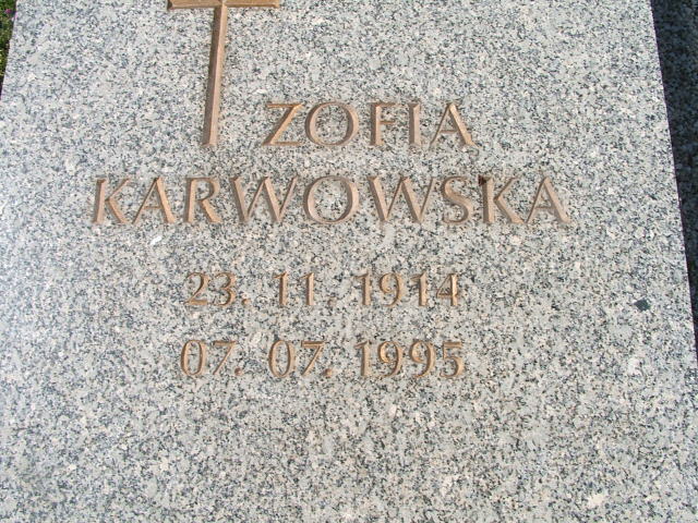 Zofia Karwowska 1914 Kobierzyce - Grobonet - Wyszukiwarka osób pochowanych