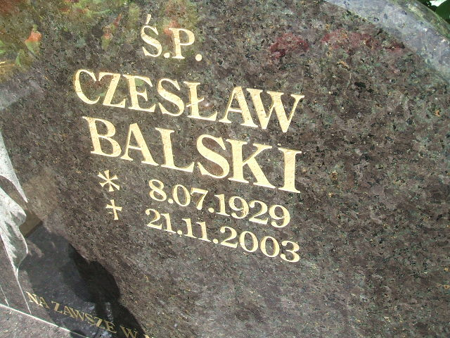 Czesław Balski 1929 Kobierzyce - Grobonet - Wyszukiwarka osób pochowanych